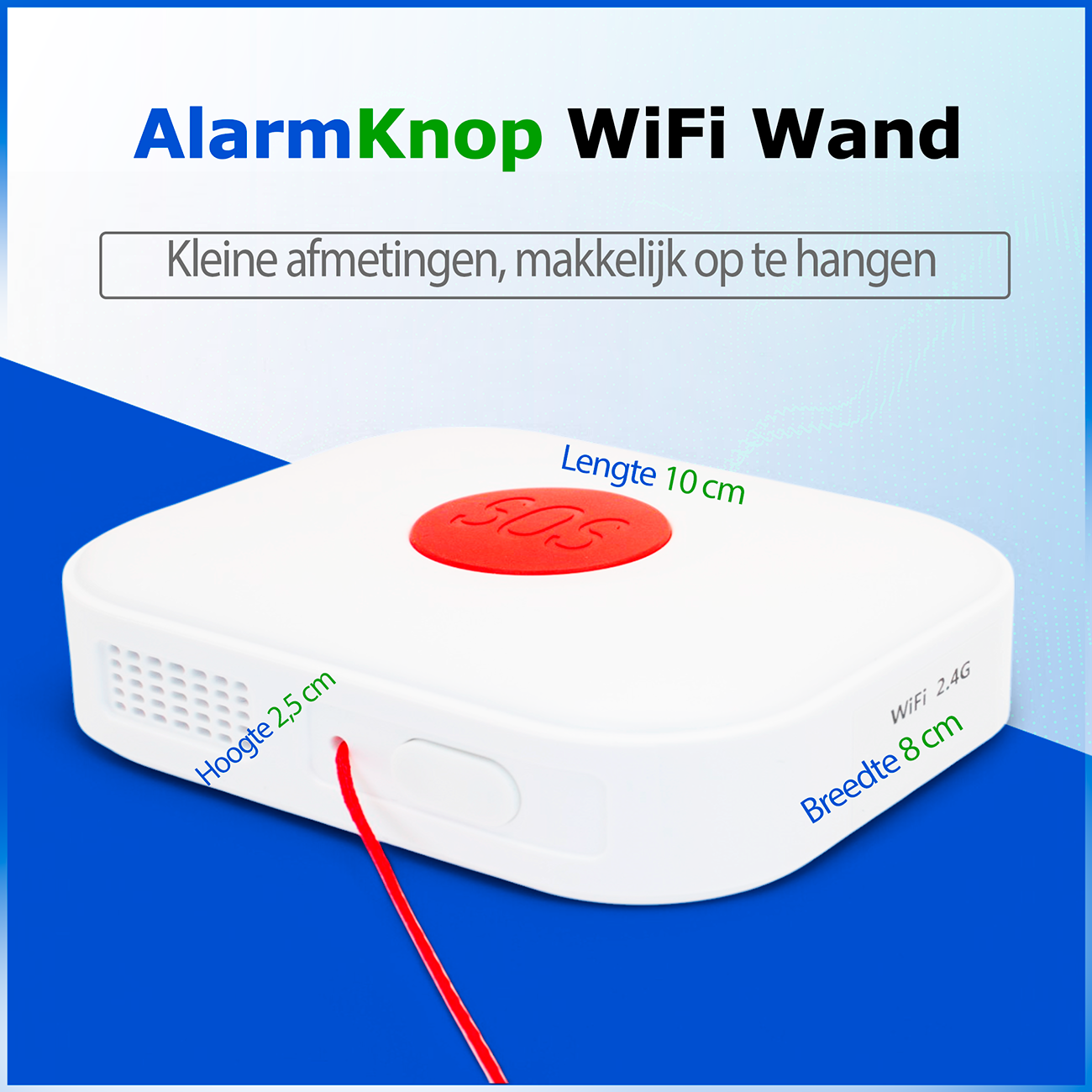 Digicien – Alarmknop Wifi Wand – Senioren alarm – Alarmknop voor ouderen – Persoonlijk alarm
