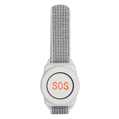 Aupero Alarmhorloge Rond Wit met (zachte) klittenband polsband - werkt met basisstation