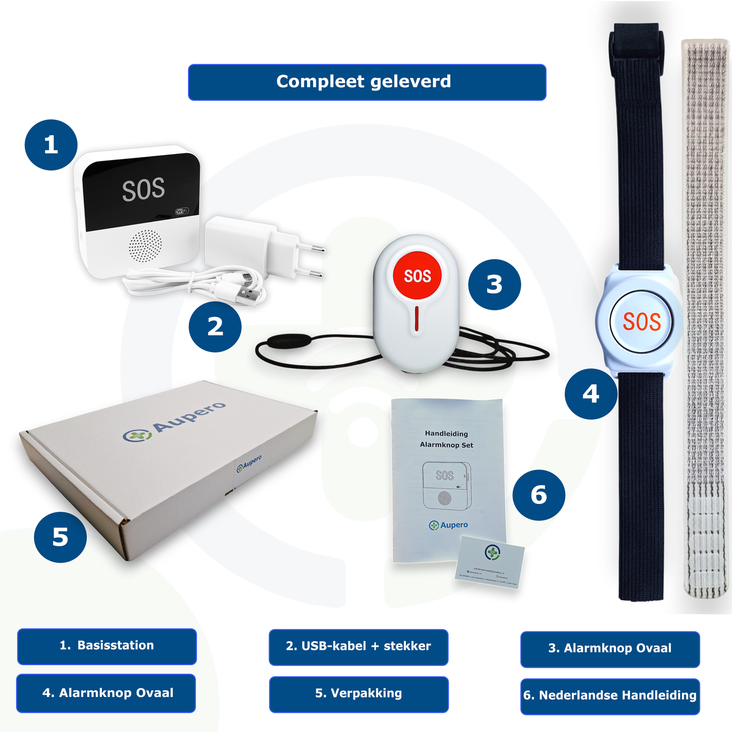 Aupero Alarmknop Set Basis Waterdicht (AHREZ)