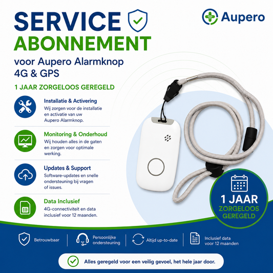 Service abonnement voor Aupero Alarmknop 4G GPS