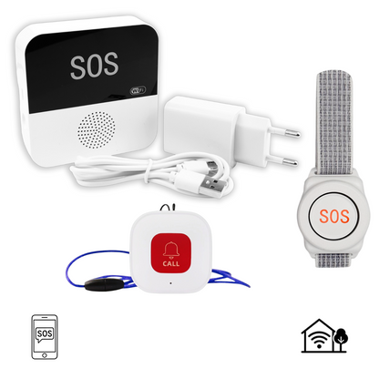 Aupero Alarmknop Set Basis (AHRW-K) – Alarmhorloge met klittenband polsband