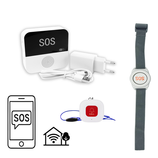 Aupero Alarmknop Set Basis (AHRW-E) – Alarmhorloge met elastische polsband