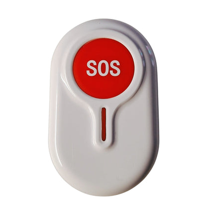 DigiWelzijn Aupero ovale witte alarmknop met rode SOS-knop voor senioren, waterbestendig en draagbaar