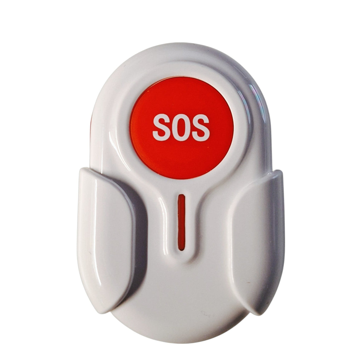 DigiWelzijn Aupero ovale witte alarmknop met rode SOS-knop voor senioren, waterbestendig en draagbaar ontwerp